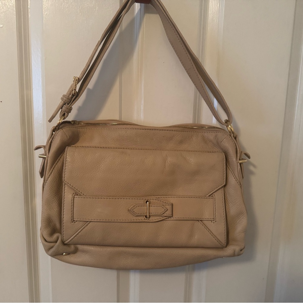 10 Crosby Derek Lam Beige Leather Shoulder Bag